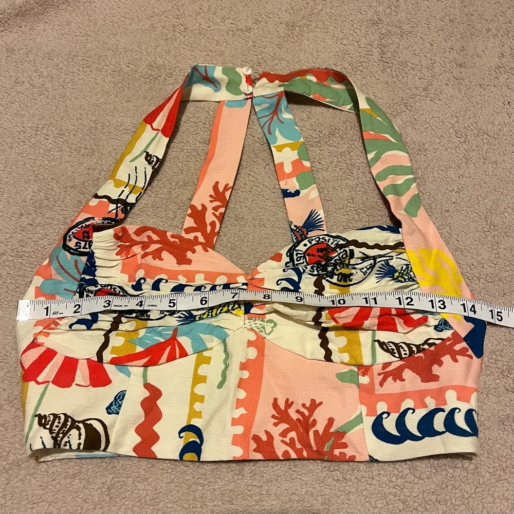 Zara Multicolor patchwork bustier style Top S - Picture 9 of 13